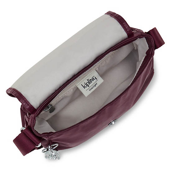 Kipling Sabian Metallic Crossbody Mini Tassen Bordeaux | België 1864YX